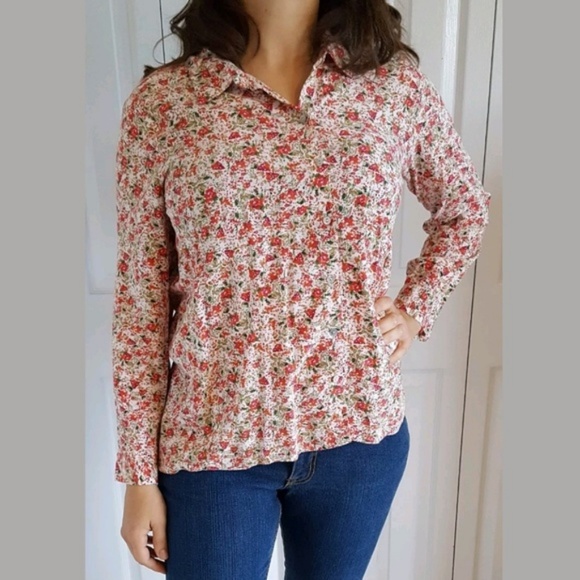 J Jill Tops Sale J Jill Rose Floral Button Down Poshmark